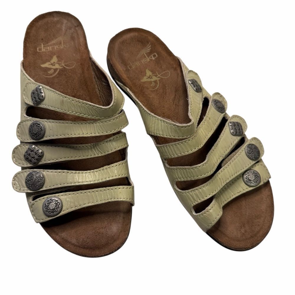 Dansko Janie Slip On Velcro Strappy leather Sandal Size 37 / 7
